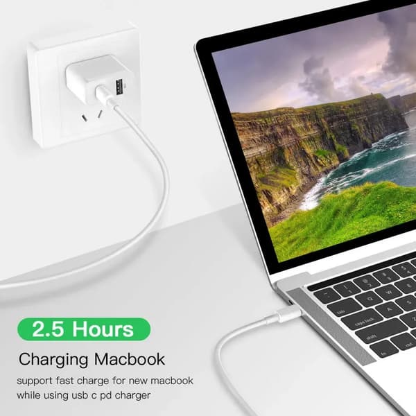 SiGN USB-C til USB-C Kabel 60W 2m - Hvid