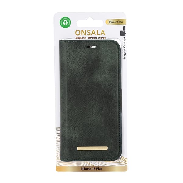 Onsala iPhone 15 Pro Max Plånboksfodral Magsafe Eco 2 - Mörkgrön