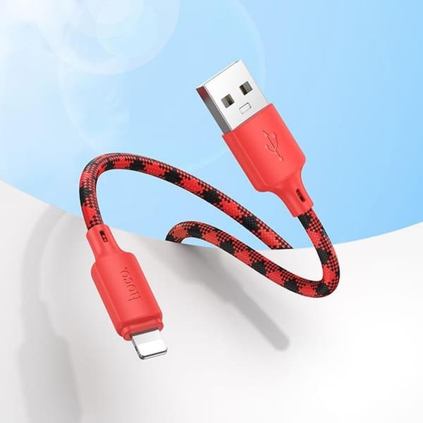 HOCO USB-A till Lightning Kabel 2.4A 1m Nylon X116 - Gradient Röd