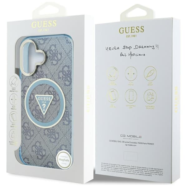 Guess Mobilskal till iPhone 16 Magsafe Glitter - Blå