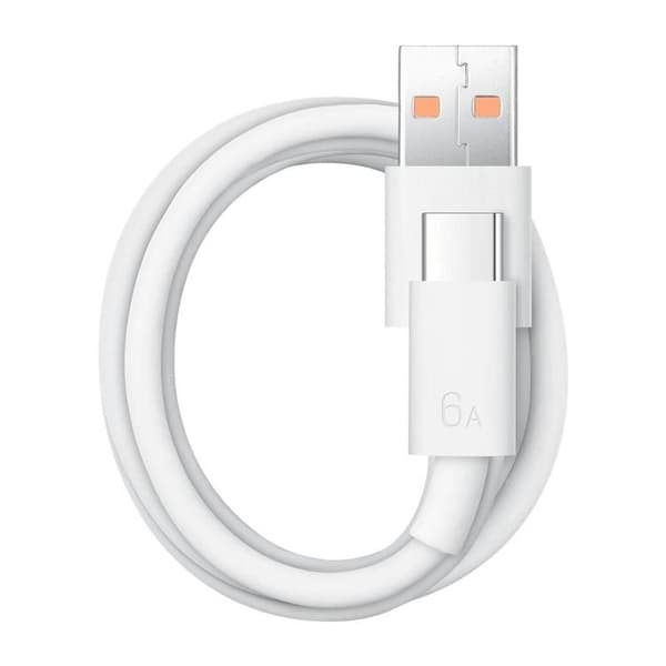 HUAWEI USB-A Til USB-C 66W 6A Kabel 1m Bulk - Hvid
