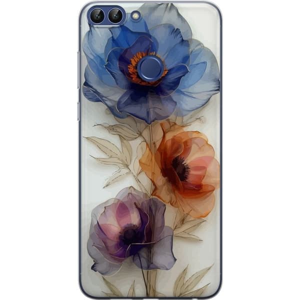 Mobiletui til Huawei P smart med silkeblomster