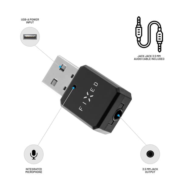 FIXED SIGNAL Bluetooth-äänivastaanotin 3,5 mm Musta
