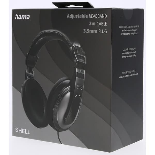 Hama Hörlurar Shell Over-Ear Threaded - Svart