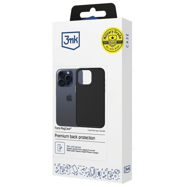 3mk Mobilcover Til iPhone 15 Pro Max Magsafe Fortis - Sort