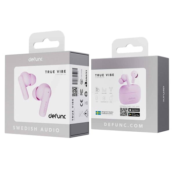 Defunc TRUE VIBE TWS Plugin In-Ear BT hörlur Rosa