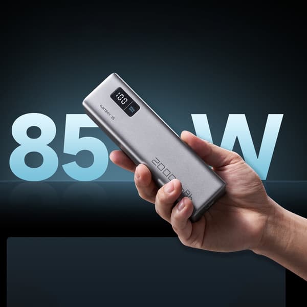 Cuktech Powerbank 20000 mAh 100W 2xUSB-C 1xUSB-A - Grå