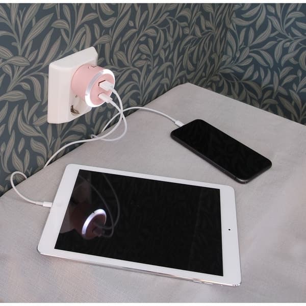 CAPIDI Säkerhetstimer USB A+C 1-4 3.4A Rosa