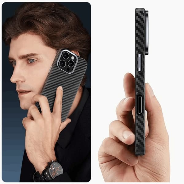 Tech-Protect Telefontaske til iPhone 16 Pro Magsafe Ion Carbon - Sort/Sølv