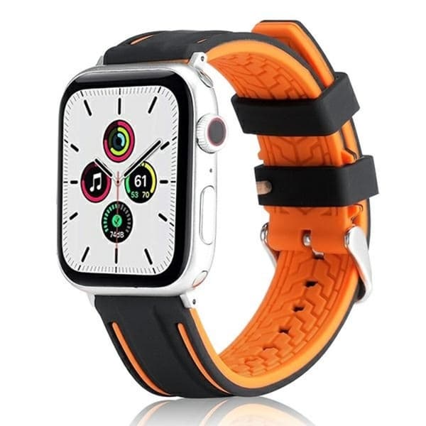 Beline Apple Watch (38/40/41mm) Armbånd Solid Silikone -Orange/Sort