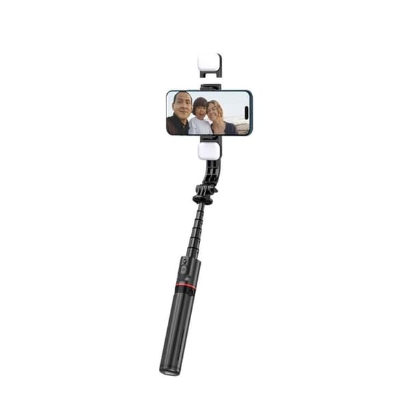 Tech-Protect Bluetooth Selfie Stick Stativ med LED-lys L05S - Sort