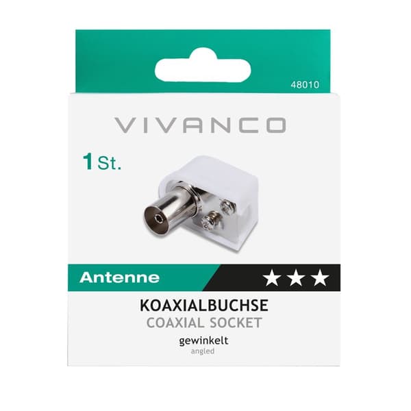 Vivanco Antennestik hun 90° hvid