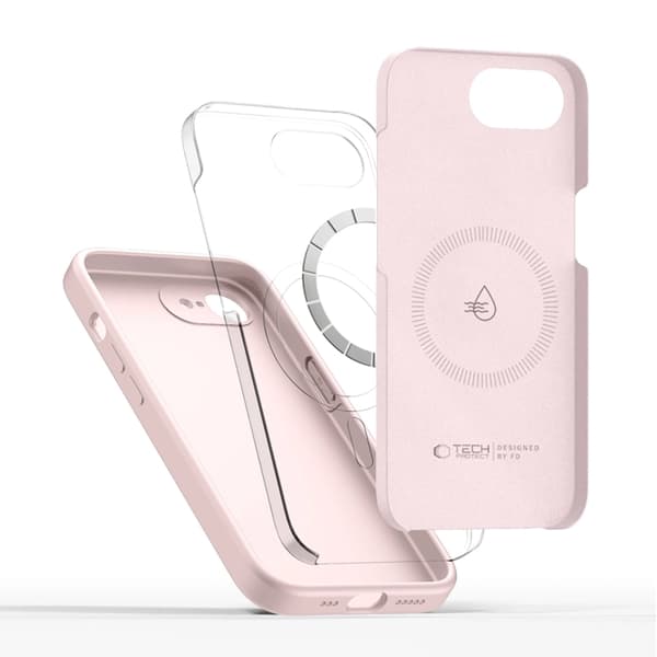Tech-Protect Mobilskal För iPhone 16e/17e Magsafe Silikon - Rosa Pearl