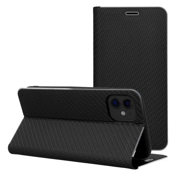 iPhone 17 Pro Plånboksfodral Luna Carbon - Svart