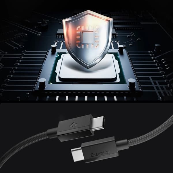 Spigen USB-C til USB-C Kabel EB6015CC Essential 1.5m 60W - Sort