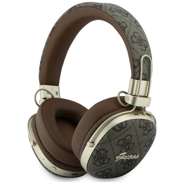 Guess On-Ear Hörlurar Bluetooth ENC Metal 4G Script Logo - Brun