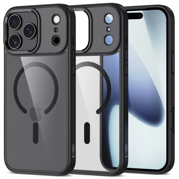 Tech-Protect Telefontaske til iPhone 17 Pro Max Magsafe Matte - Sort/Klar