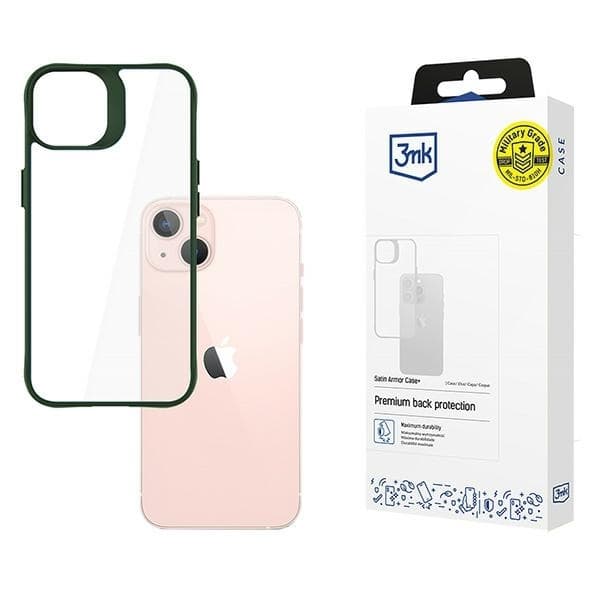 3MK Telefontaske til iPhone 15 Satin Armor Plus - Grøn