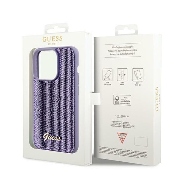 Guess Mobilskal till iPhone 14 Pro MagSafe Sequin Script Metal