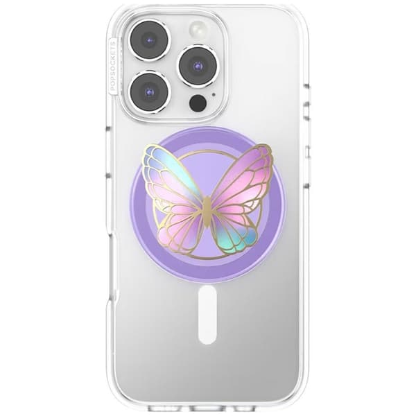 PopSockets MagSafe Pop-up-pidike ja jalusta Emaliperhonen Prisma - Laventeli
