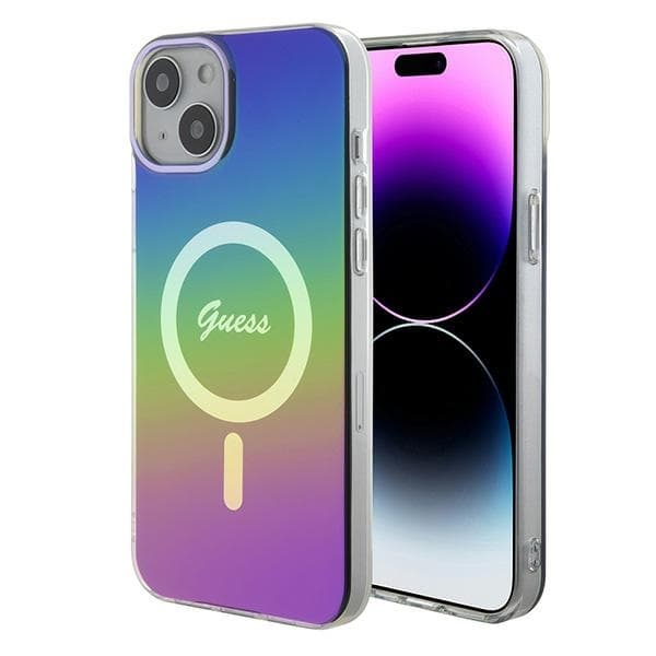 Guess telefontaske til iPhone 15 Plus/14 Plus MagSafe Iriscent - Rainbow