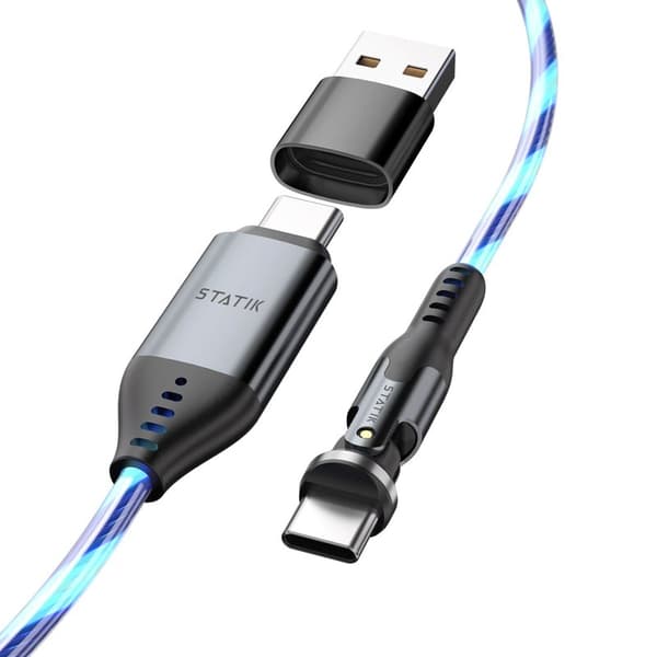 STATIK Kaapeli PowerPivot Pro Hehkuva LED USB-C–USB-C 1m