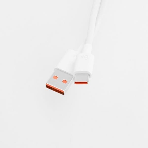 HUAWEI USB-A Til USB-C 66W 6A Kabel 1m Bulk - Hvid