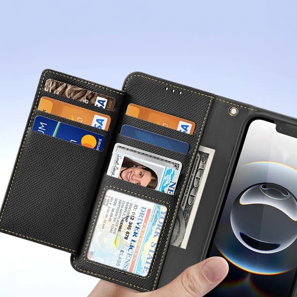Dux Ducis iPhone 16e Pung Taske Lawa Læder - Sort