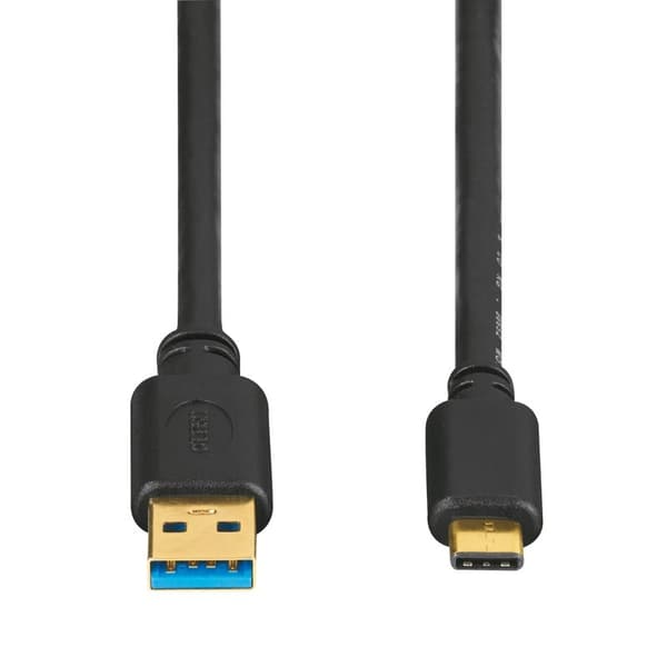 HAMA Kabel USB-C-USB-A 3.1 Han/Han Guld Sort 1,8m