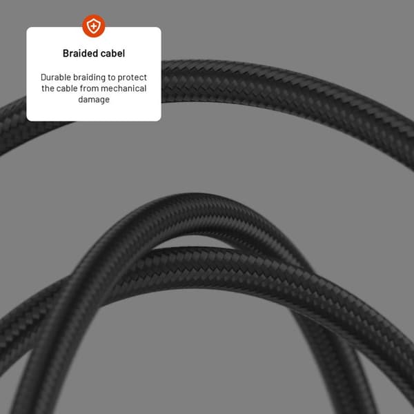 FIXED LED Laddningsdisplay USB-C/C 100W kabel 2m Svart