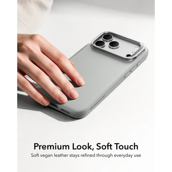 ESR Mobilcover Til iPhone 18 Pro Max/17 Pro Max Magsafe Læder Kickstand - Grå