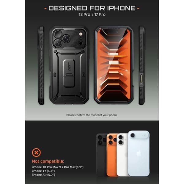 Supcase Mobilskal För iPhone 18 Pro Max/17 Pro Max Unicorn Beetle  Pro - Svart