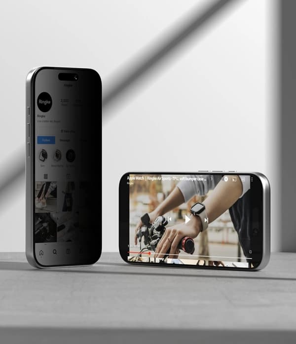 [2-Pack] Ringke Karkaistu lasinen näytönsuoja iPhone 18 Pro Privacy - Musta