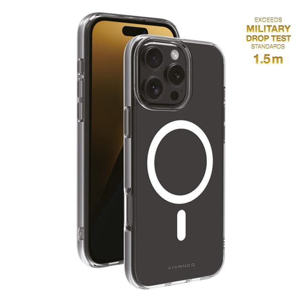Vivanco Mag Clear -suojakuori iPhone 16 Pro Max, läpinäkyvä