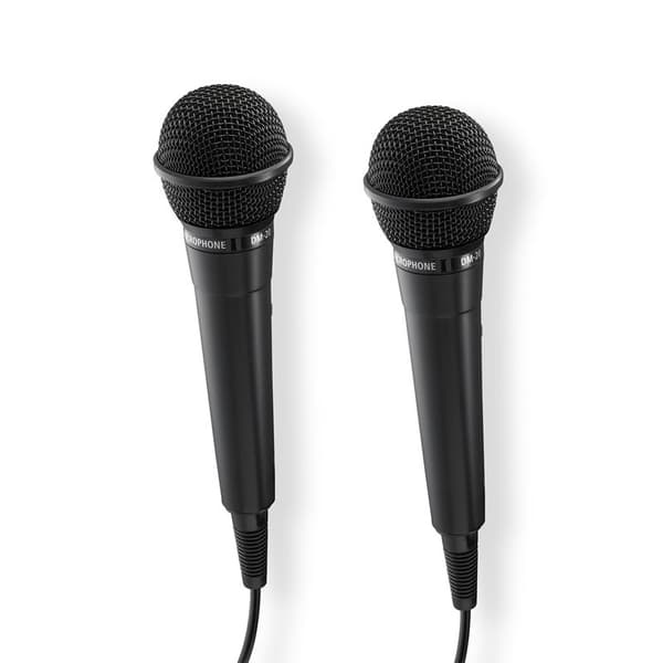 HAMA Mikrofon Karaoke Dynamisk Mono 2-Pack Svart