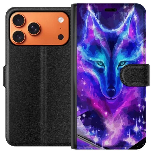 Plånboksfodral till Apple Apple iPhone 17 Pro Max med Neon Varg