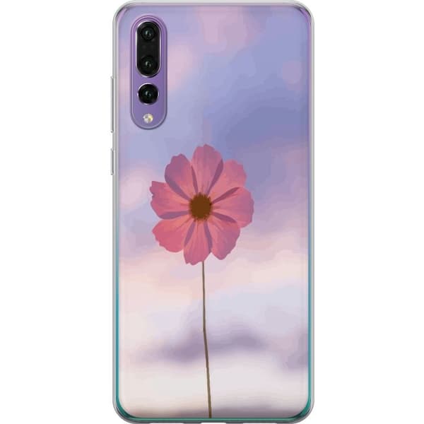 Mobiletui til Huawei P20 Pro med Lyserød Blomst