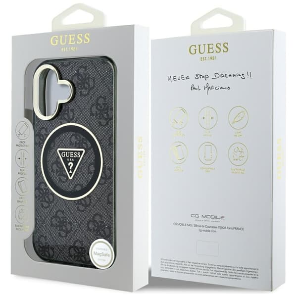 Guess Telefontaske til iPhone 16 Magsafe Glitter - Sort