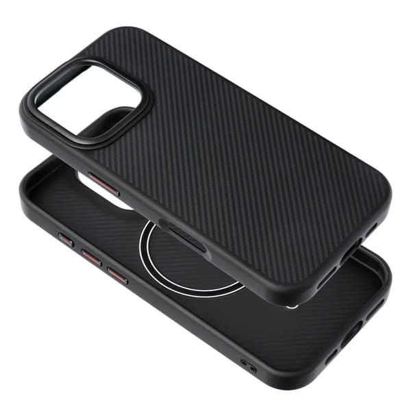 Telefontaske til iPhone 15 Magsafe Carbon Elite - Sort