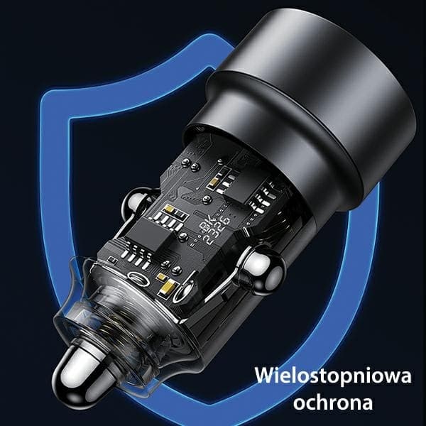 USAMS C39 Biloplader 60W 1xUSB-A 1xUSB-C - Sort