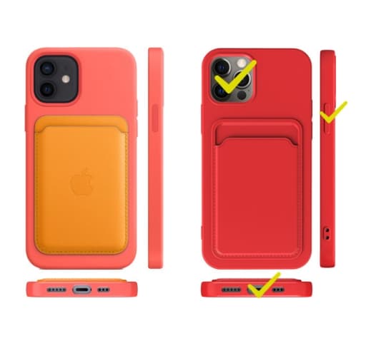 iPhone 13 Pro Skal med Kortfack - Rosa