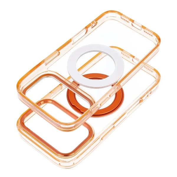 Mobilskal Magafe iPhone 17 Pro Frame Circle med Stand - Orange