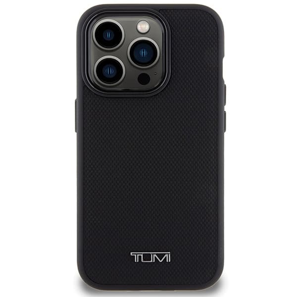 Tumi Mobilskal till iPhone 15 Pro MagSafe Leather Ballistic Pattern - Svart