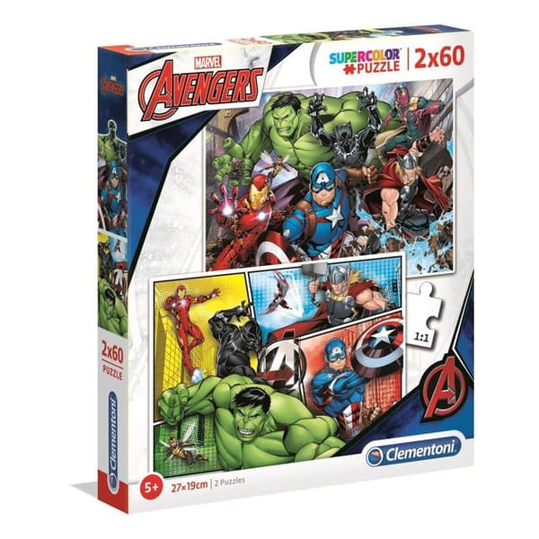 CLEMENTONI Palapeli 2x60 kpl Avengers