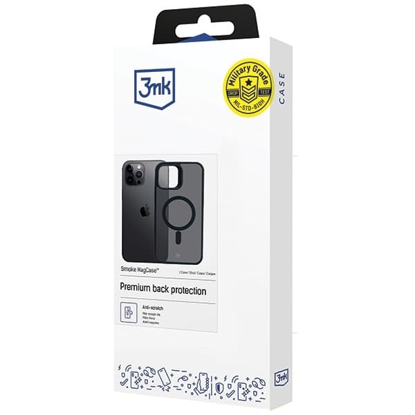 3MK telefontaske til iPhone 12 Pro Max MagSafe Smoke - Sort