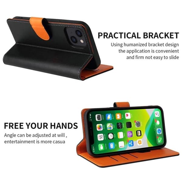 iPhone 14 Pro Pung Etui Dual Flip - Sort