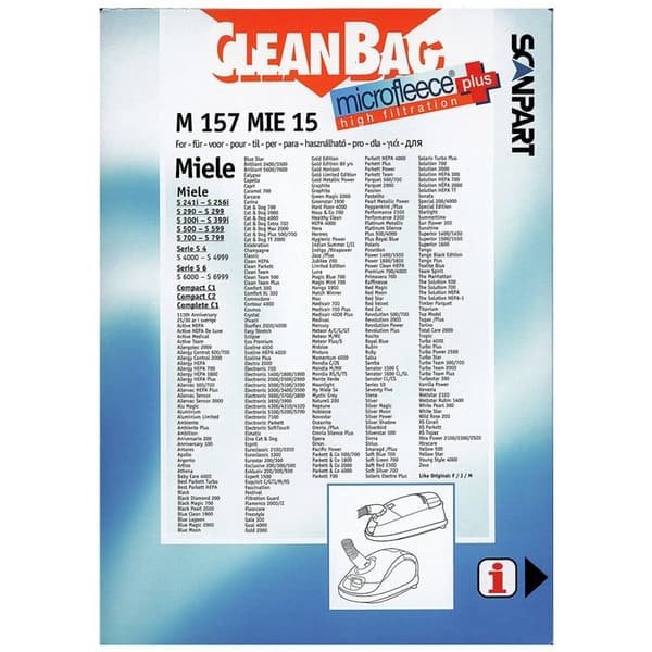 CLEANBAG Microfleece+ Støvsugerpose Miele F/J/M 4+1