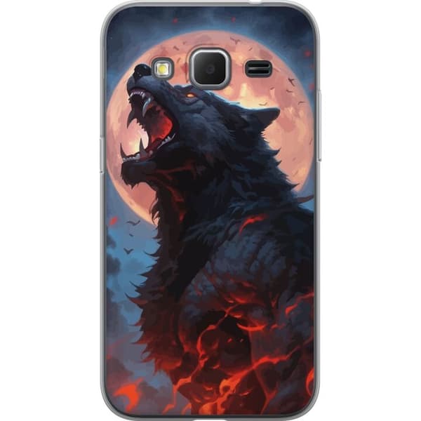 Taske til Samsung Galaxy Core Prime med hylende ulv