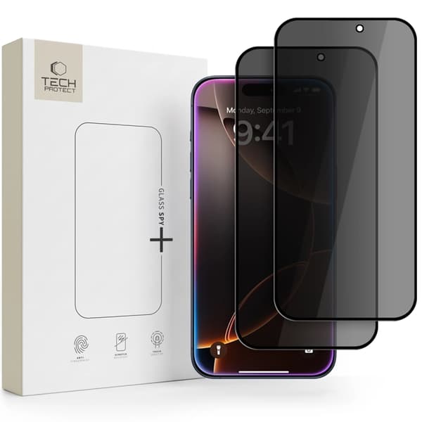 [2-Pack] Tech-Protect Karkaistu lasinen näytönsuoja iPhone 18 Pro Spy Plus -puhelimelle