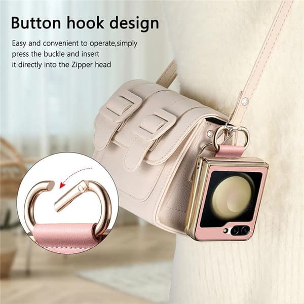 Mobilskal för Galaxy Z Flip 6 Electroplating Ring Kickstand